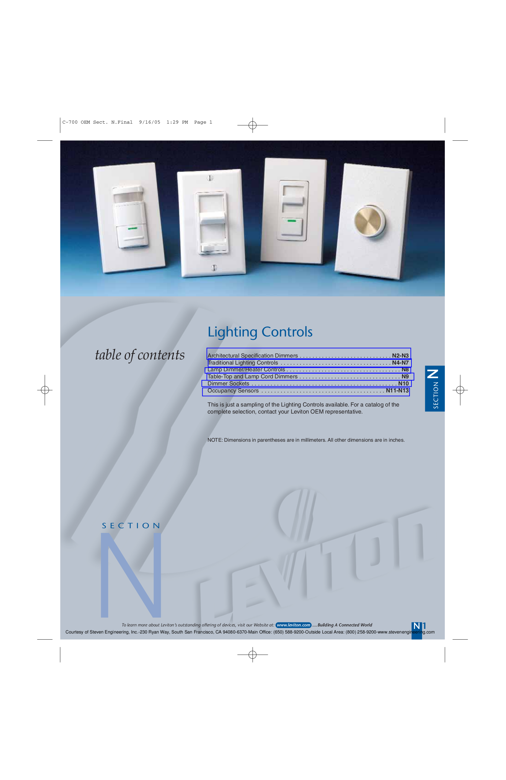 Download free pdf for Leviton Illumatech IPX067 Dimmers Other manual
