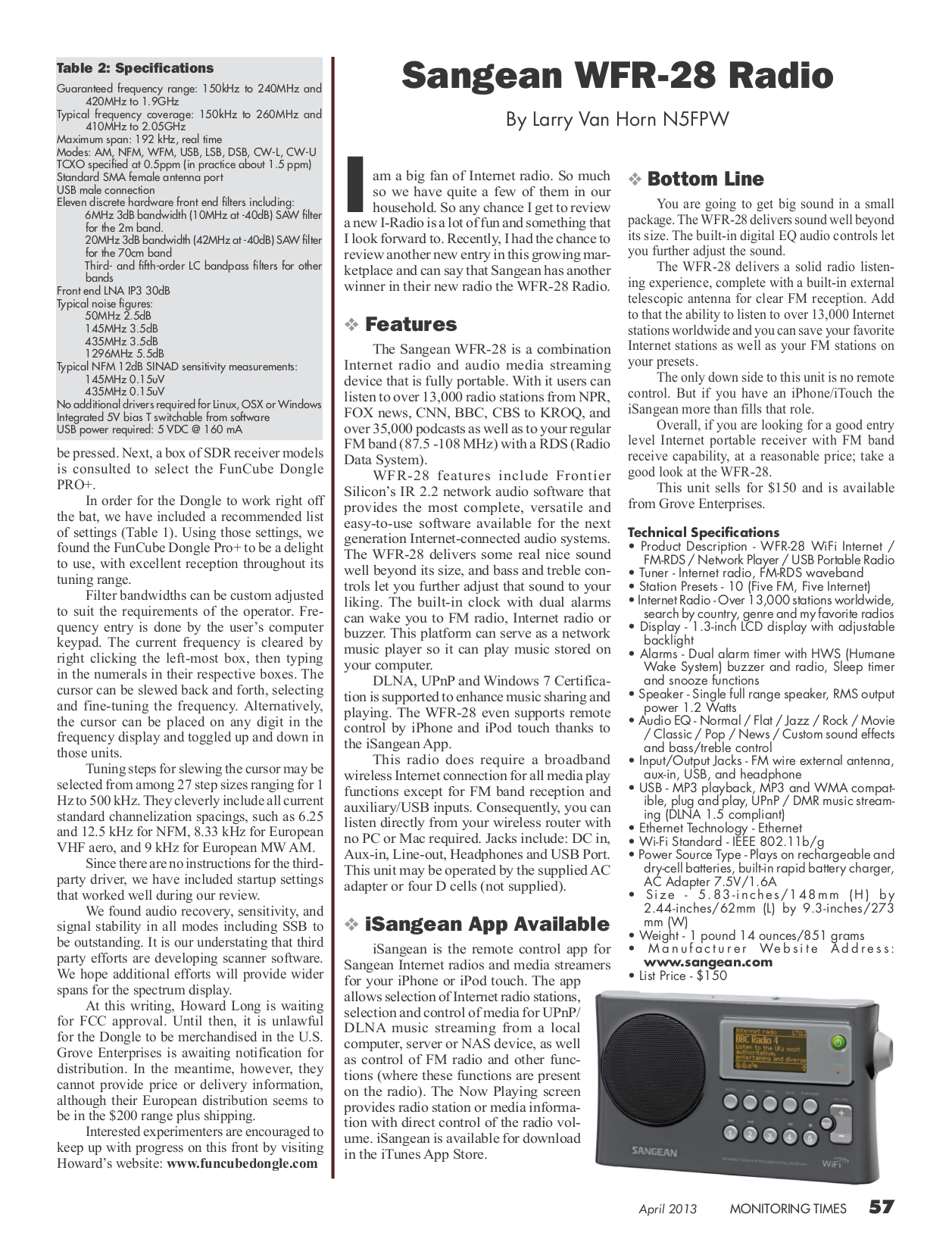 Download free pdf for Sangean WFR1 Radio manual