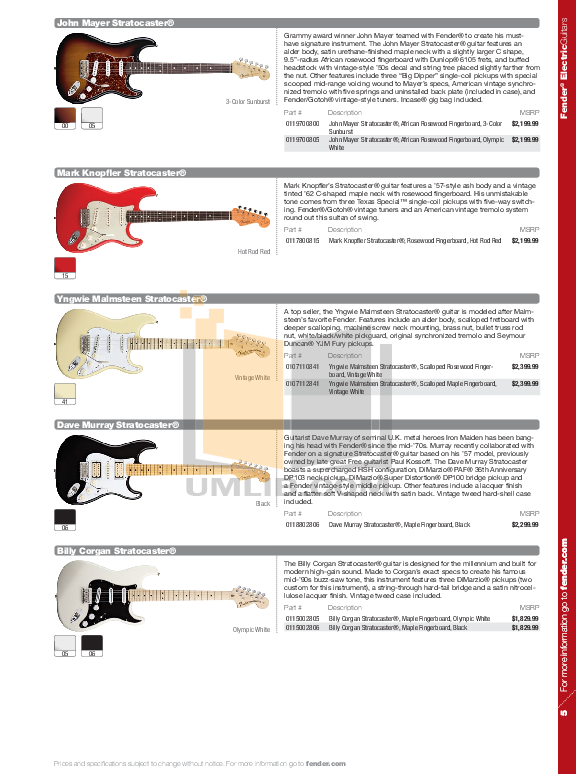 PDF manual for Fender Guitar Lone Star Stratocaster