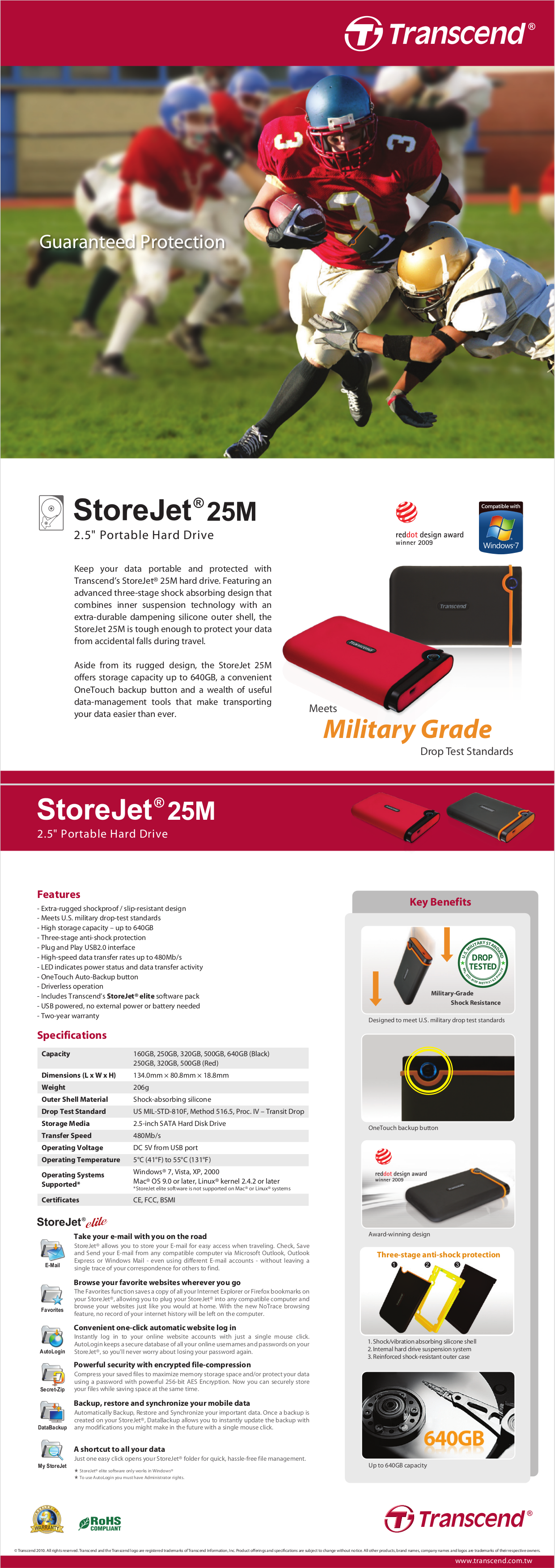 pdf for Transcend Storage StoreJet 25M 250GB manual