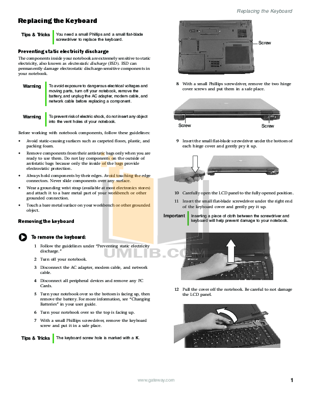 PDF manual for Gateway Laptop 7422GX