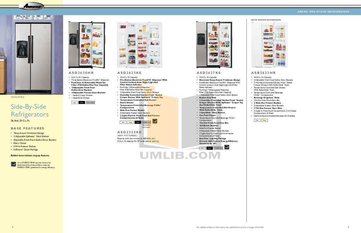 PDF manual for Amana Refrigerator AFI2538AES