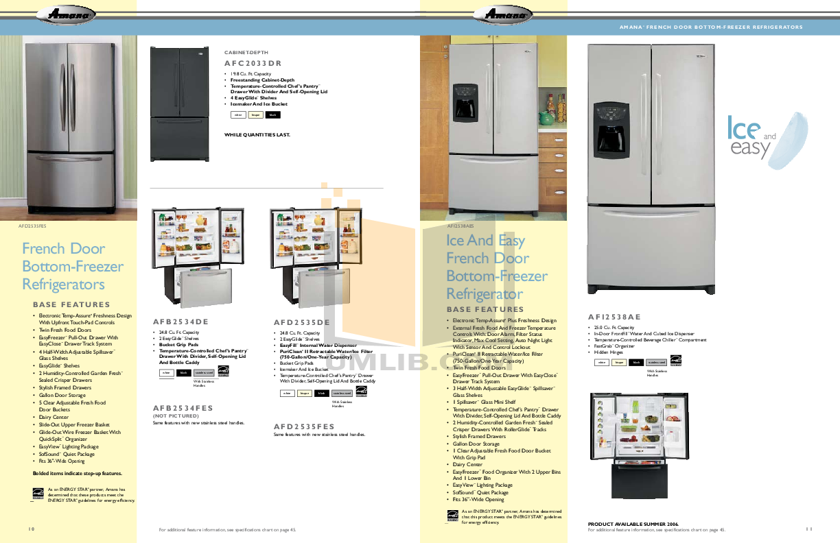 PDF manual for Amana Refrigerator AFI2538AES