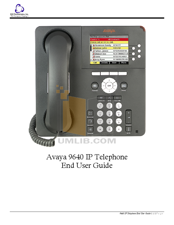 Download free pdf for Avaya 9640G Telephone manual