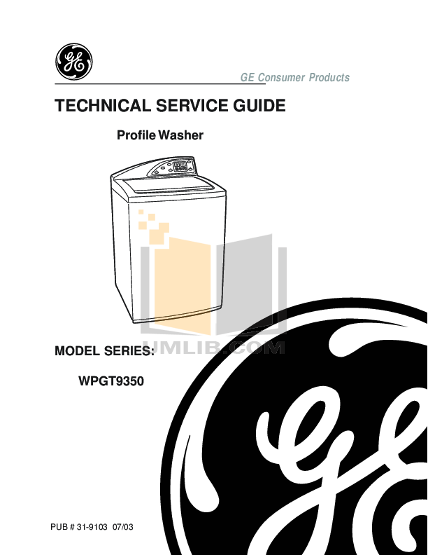 Download free pdf for GE Profile Harmony WPGT9350C Washer manual