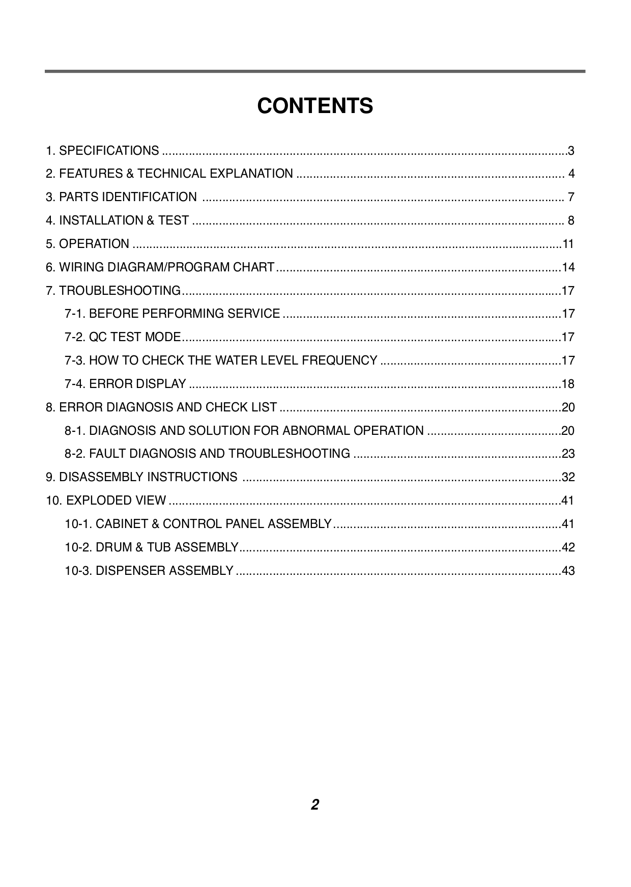 PDF manual for LG Washer WM2050CW