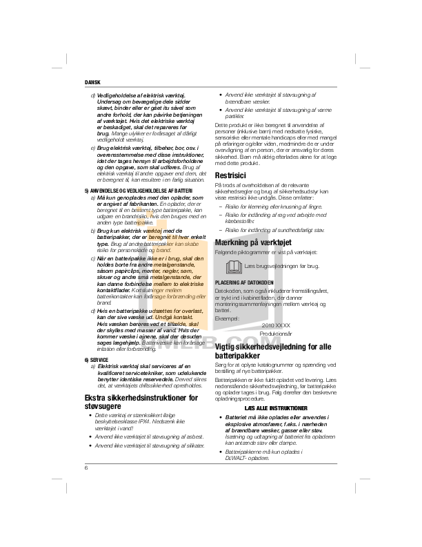 PDF manual for Dewalt Vacuum DC500