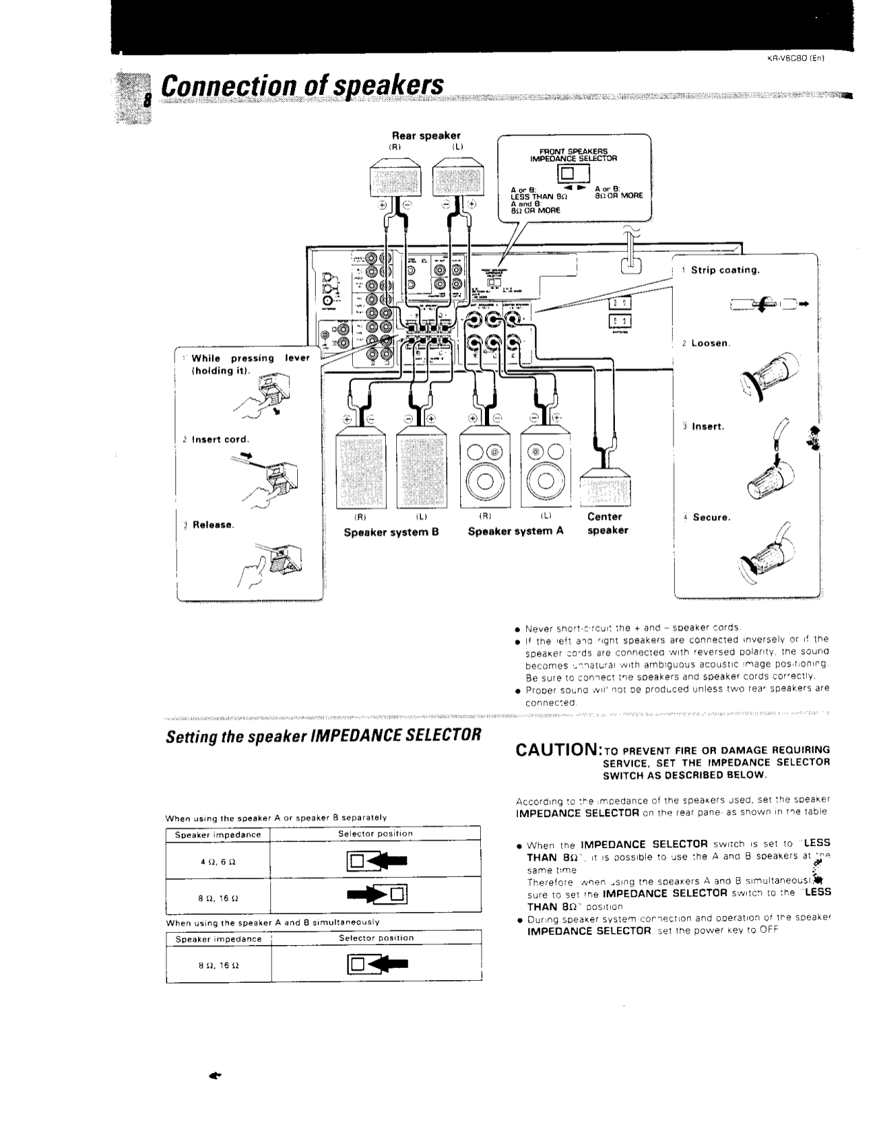 PDF manual for Kenwood Receiver KRV6080