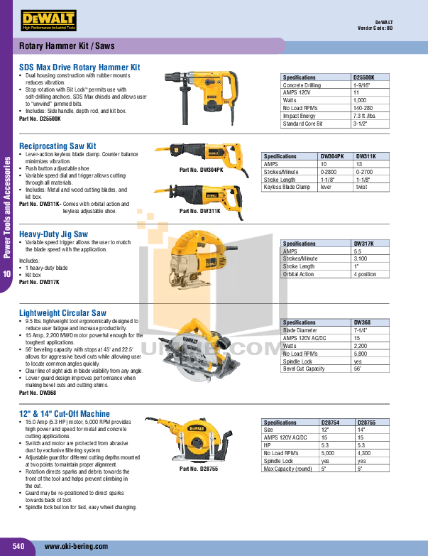 PDF manual for Dewalt Other DW880 Large Angle Grinder