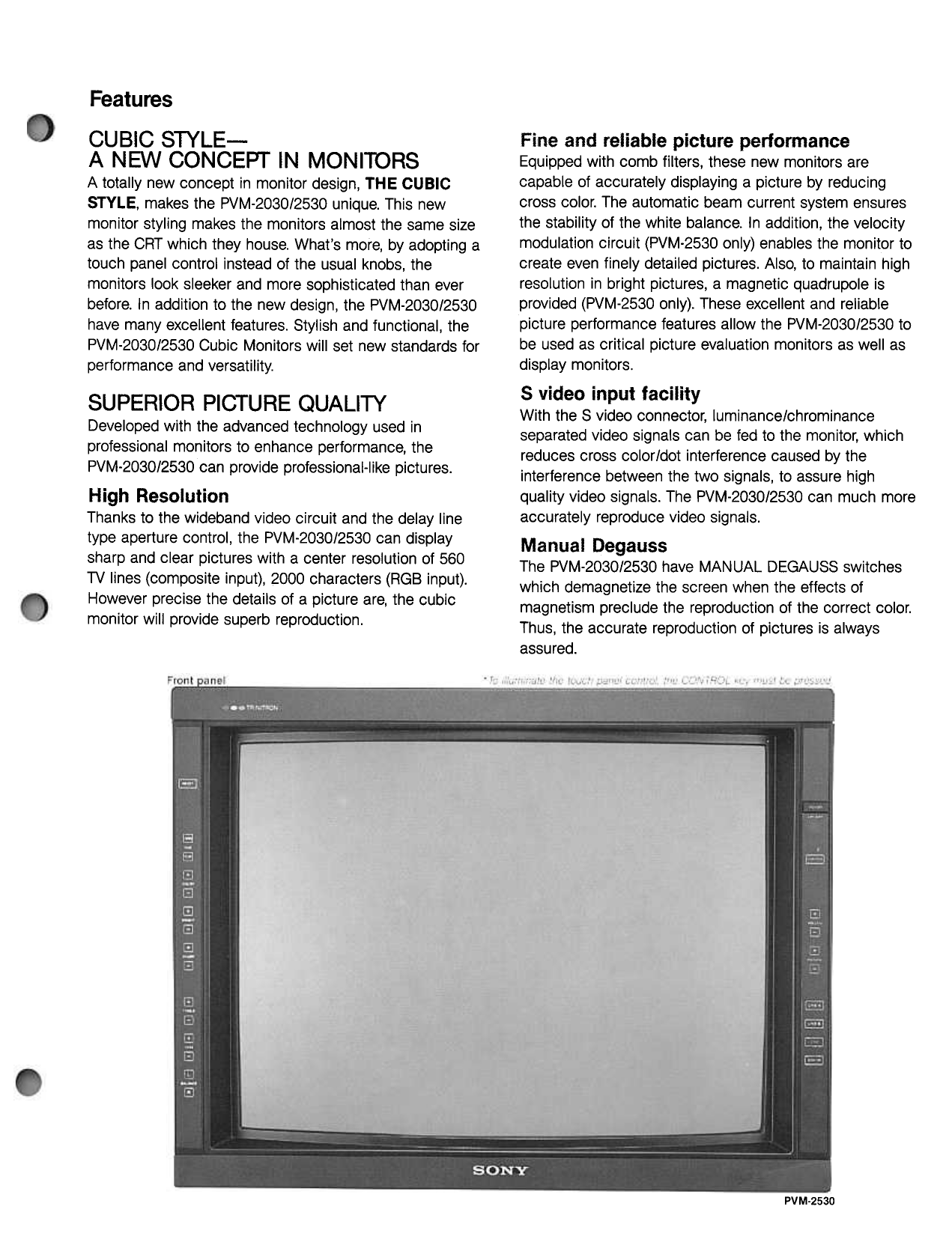 PDF manual for Sony Monitor PVM2030