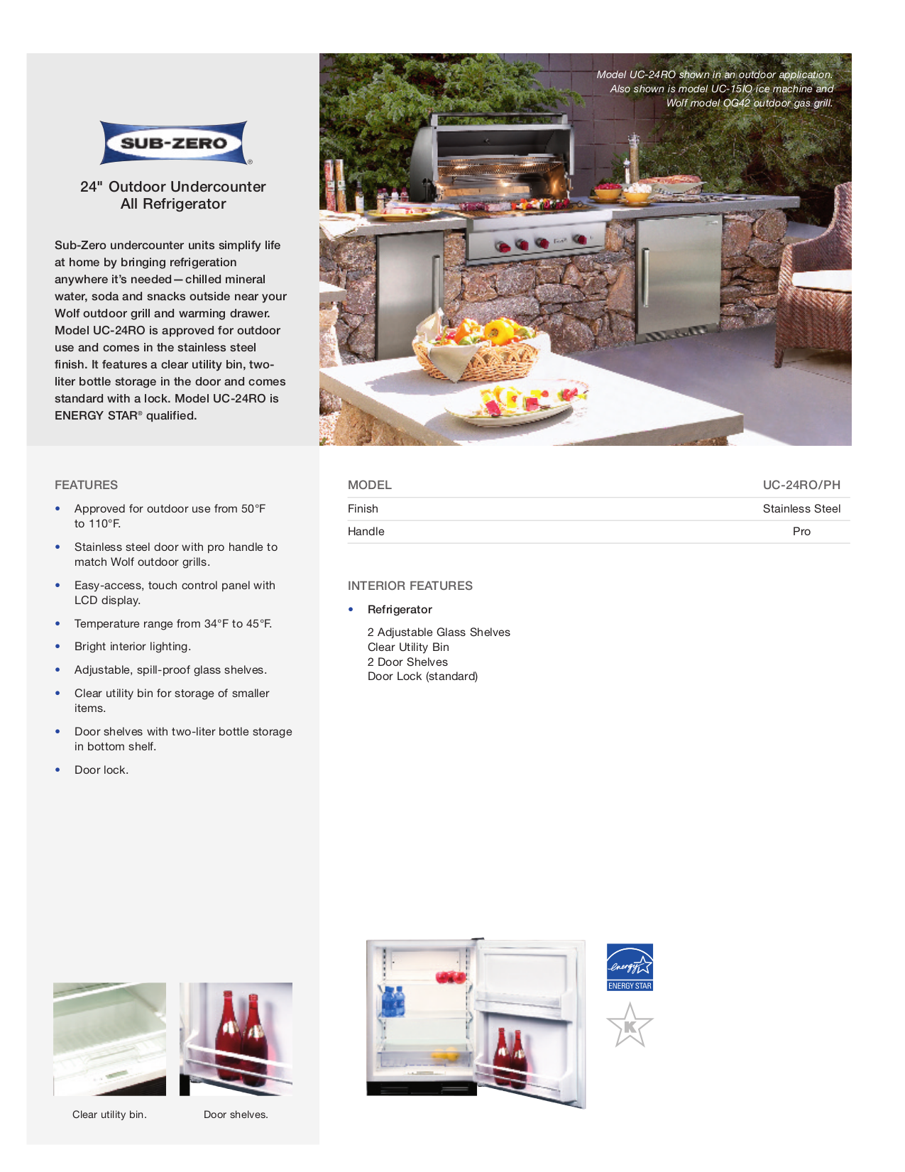 Download free pdf for Wolf Sub-Zero UC-24B Refrigerator manual