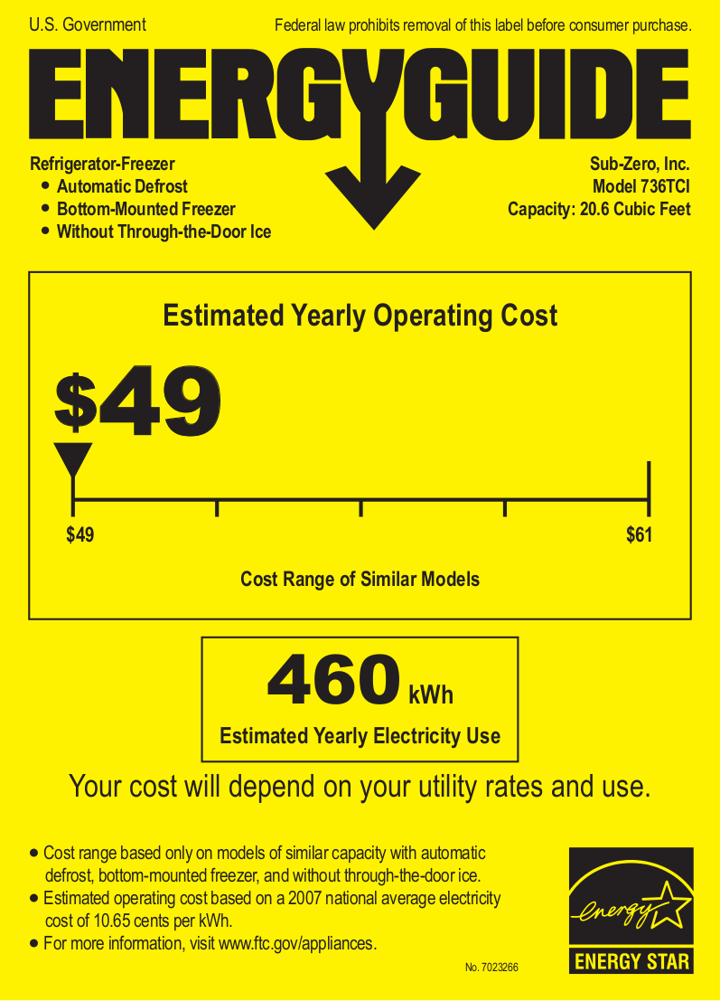 Download free pdf for Wolf Sub-Zero 736TCI Refrigerator manual