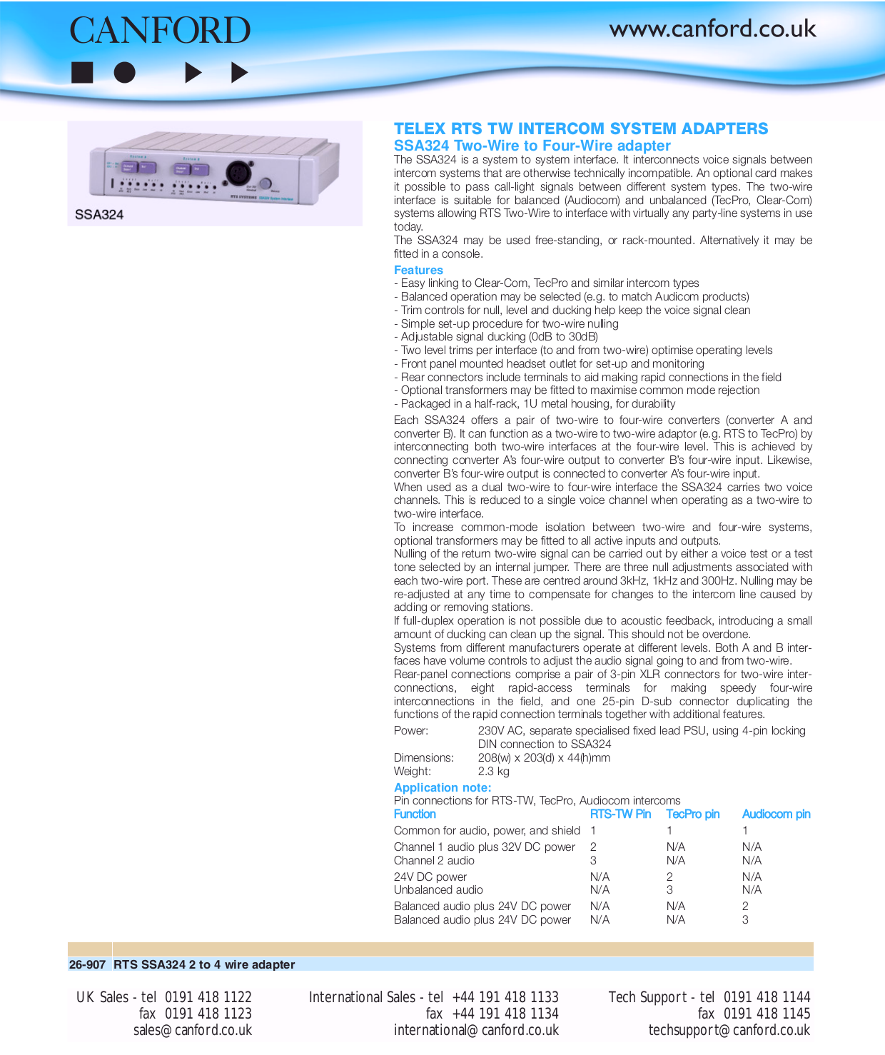 pdf for Telex Other SSA-324 IntercomSystem manual