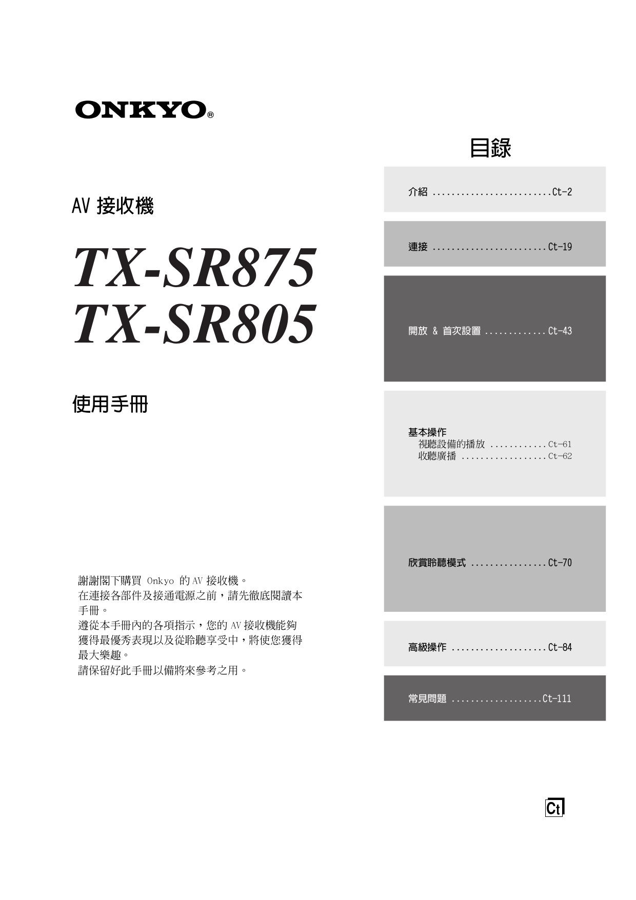Download free pdf for Onkyo TX-SR805 Receiver manual