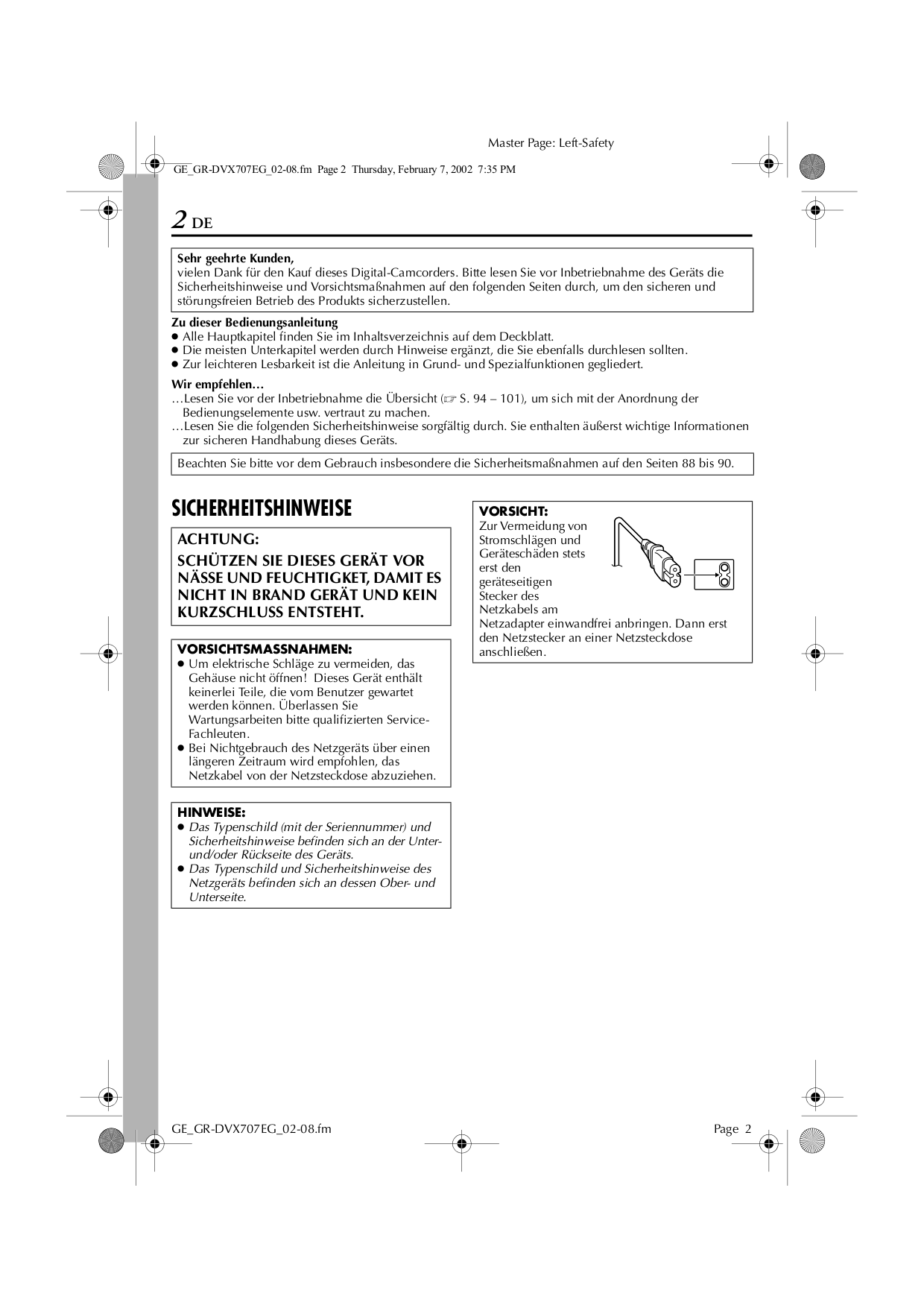 PDF manual for JVC Camcorders GR-DVX400EG-X