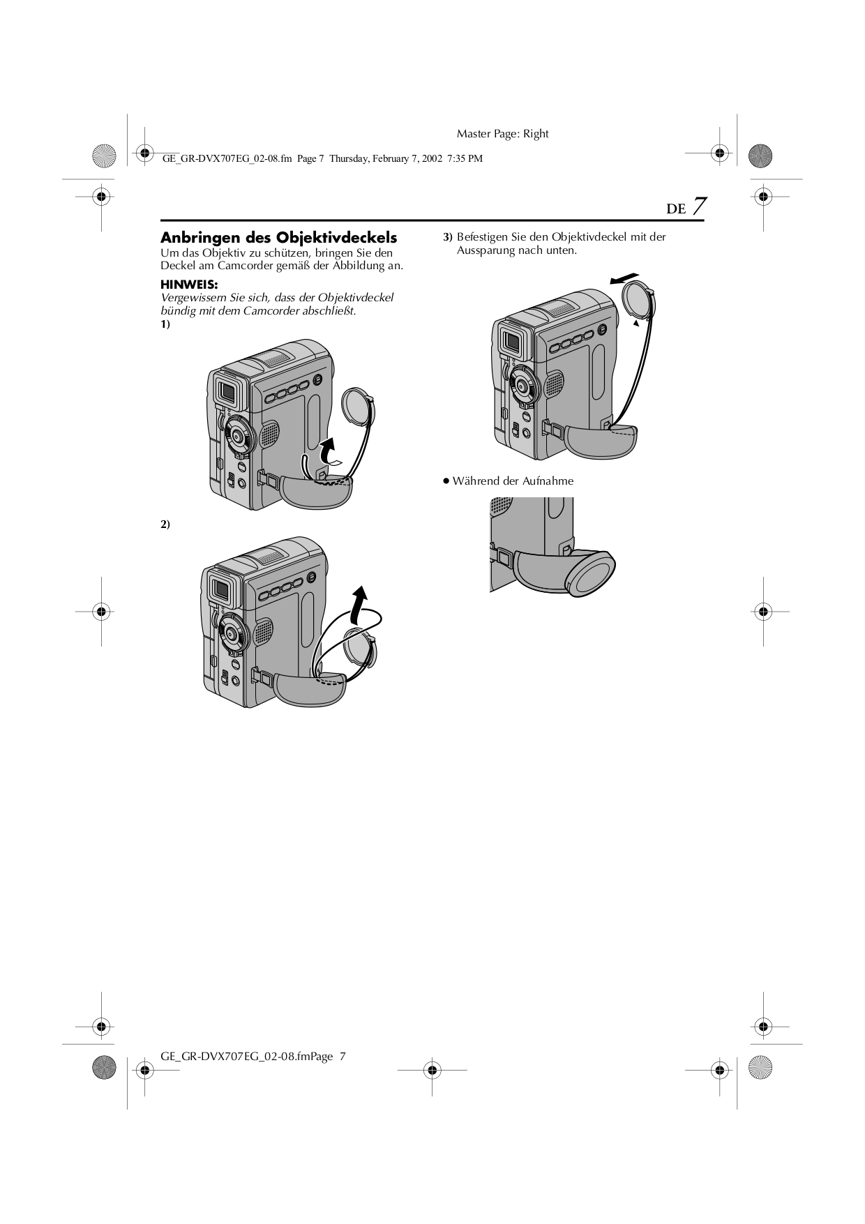 PDF manual for JVC Camcorders GR-DVX400EG-X