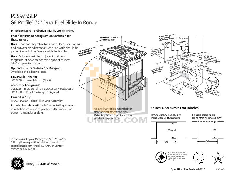 PDF manual for GE Range Profile P2S975SEPSS