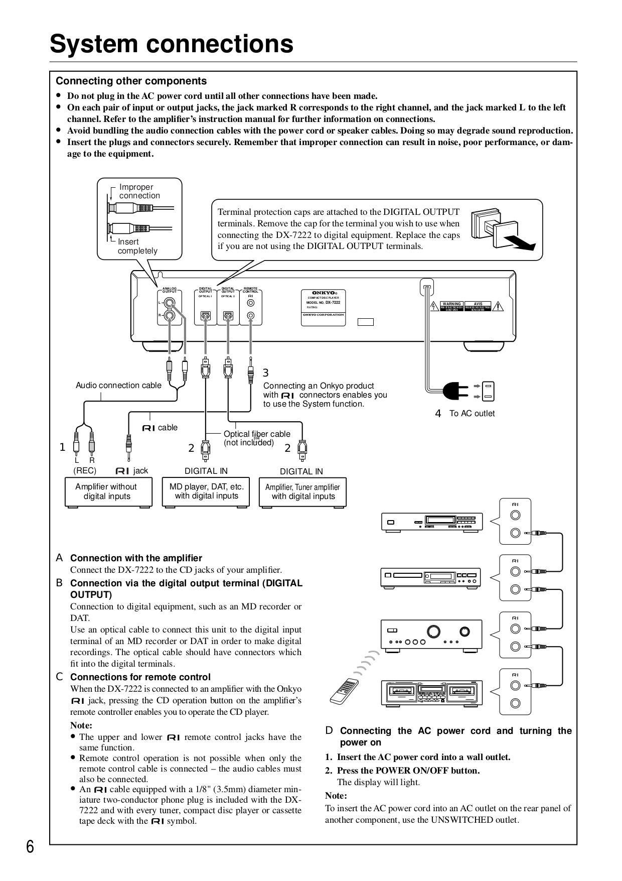 PDF manual for Onkyo CD Player DX-C310