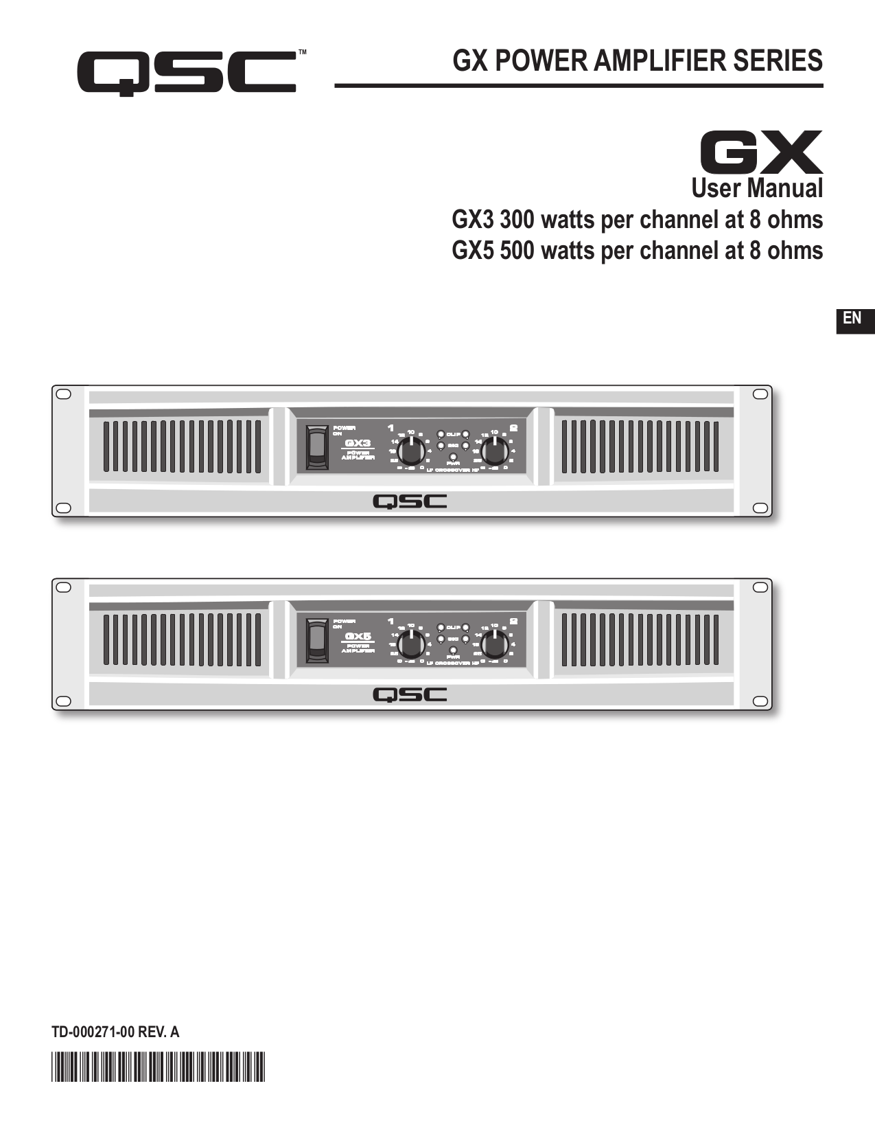 Download free pdf for QSC GX5 Amp manual