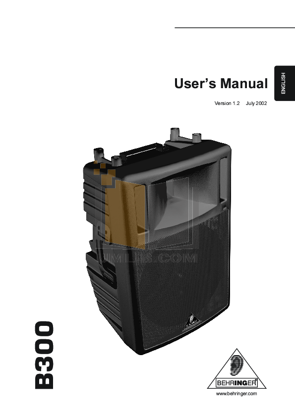 PDF manual for Behringer Speaker B300