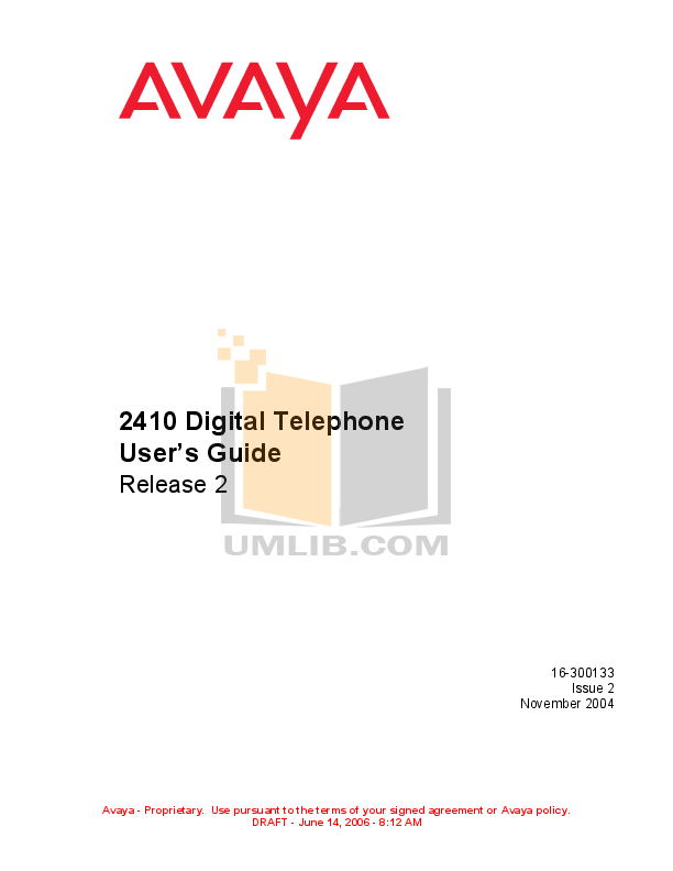 Download free pdf for Avaya 2410 Telephone manual