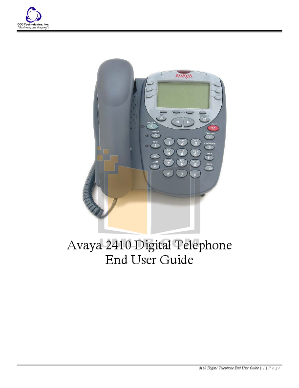 Download free pdf for Avaya 2410 Telephone manual