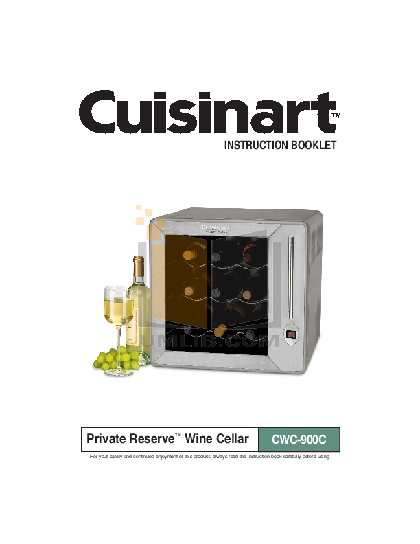 pdf for Cuisinart Refrigerator CWC-900 manual