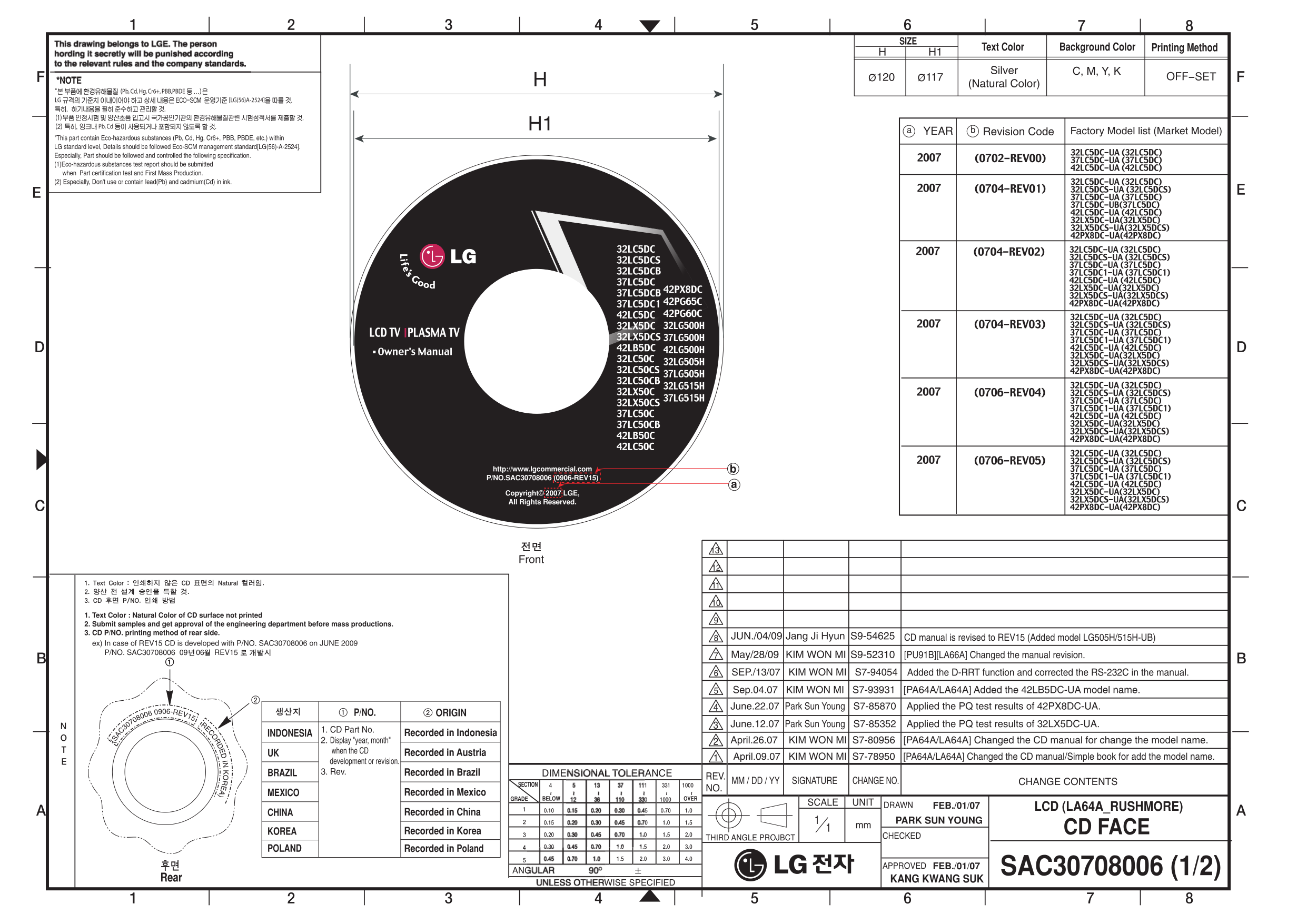 Download free pdf for LG 42LG50 TV manual