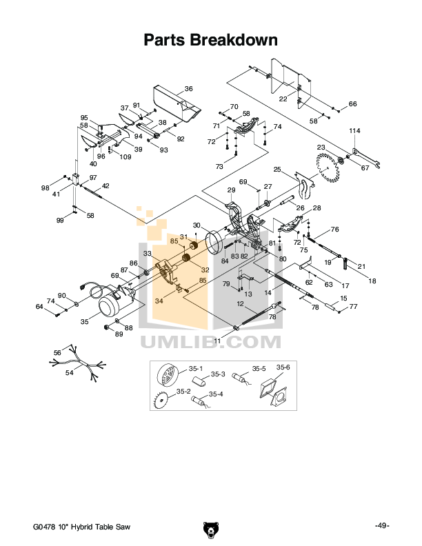 Download free pdf for Grizzly G0478 Table Saw Other manual
