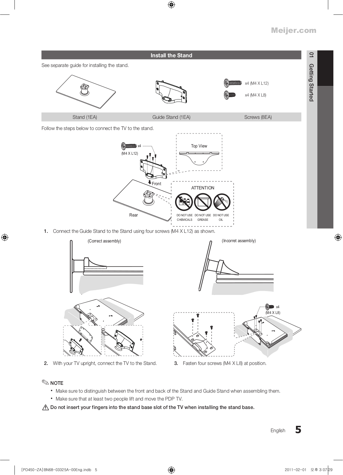 PDF manual for Samsung TV PN43D450