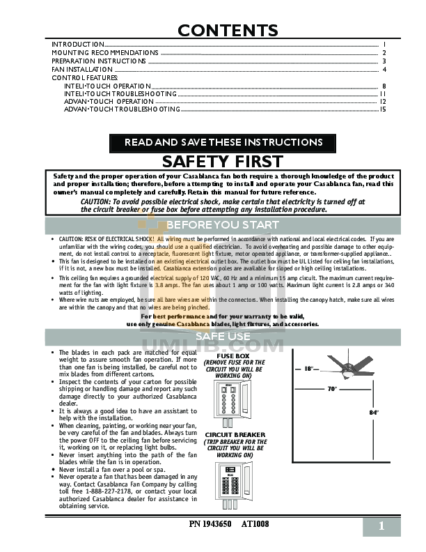 pdf for Casablanca Other Stealth Ceiling Fans manual