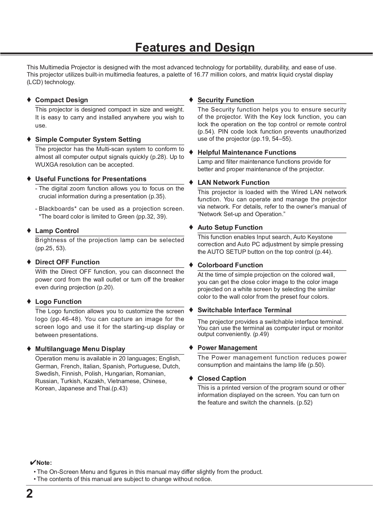 PDF manual for Sanyo Projector PLCXD2200