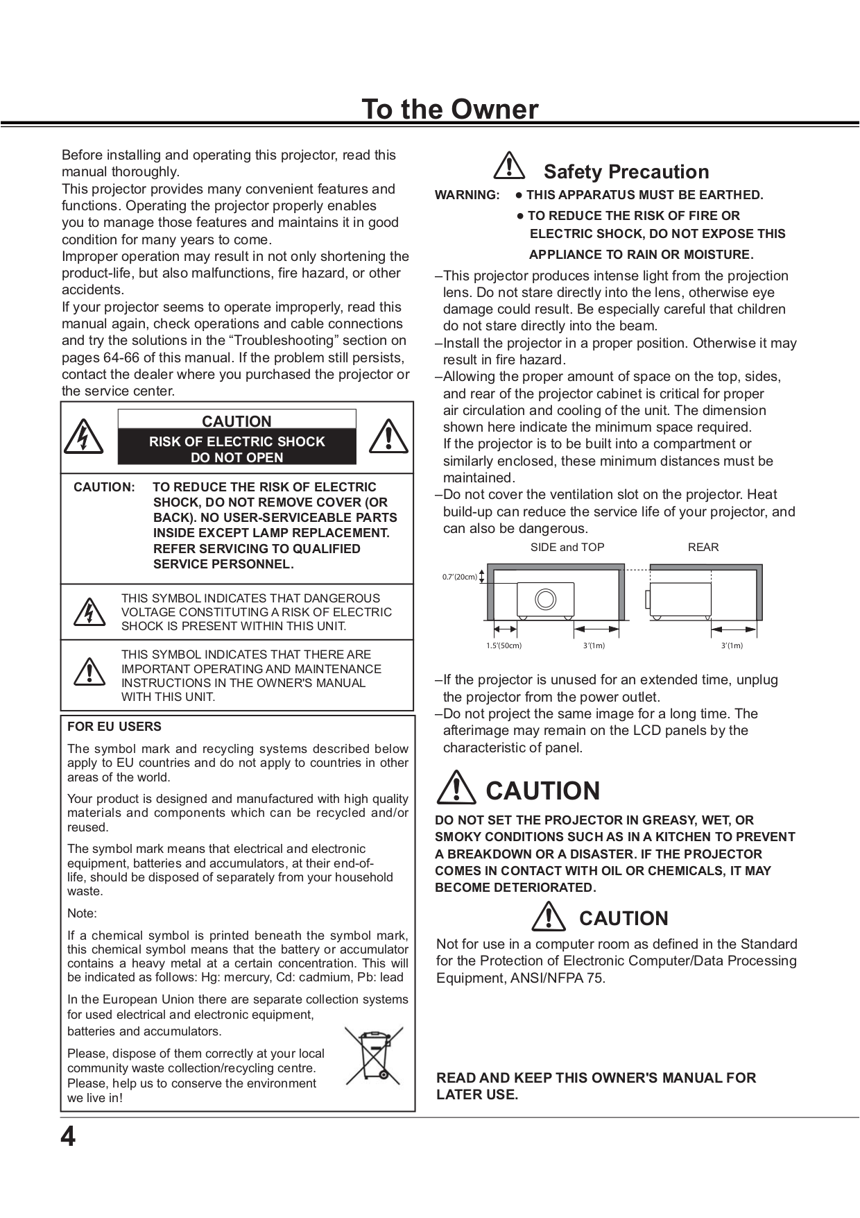 PDF manual for Sanyo Projector PLCXD2200