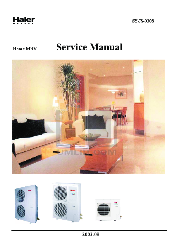 PDF manual for Haier Air Conditioner AU422FIBIA