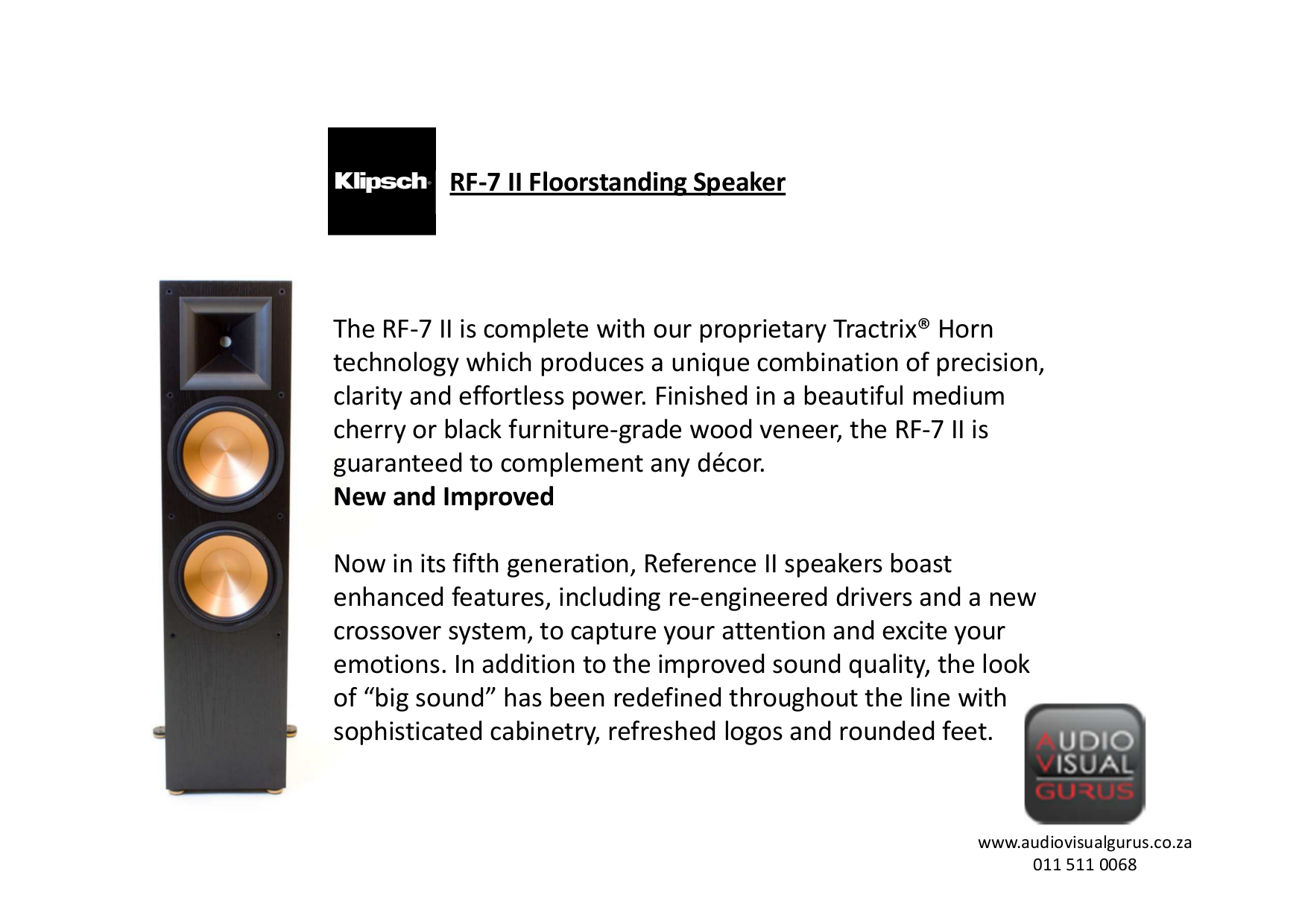 Klipsch R 100sw User Manual