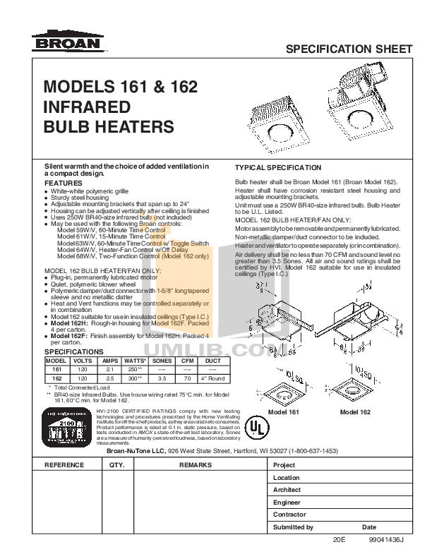 Download free pdf for BroanNuTone 161 Heater manual
