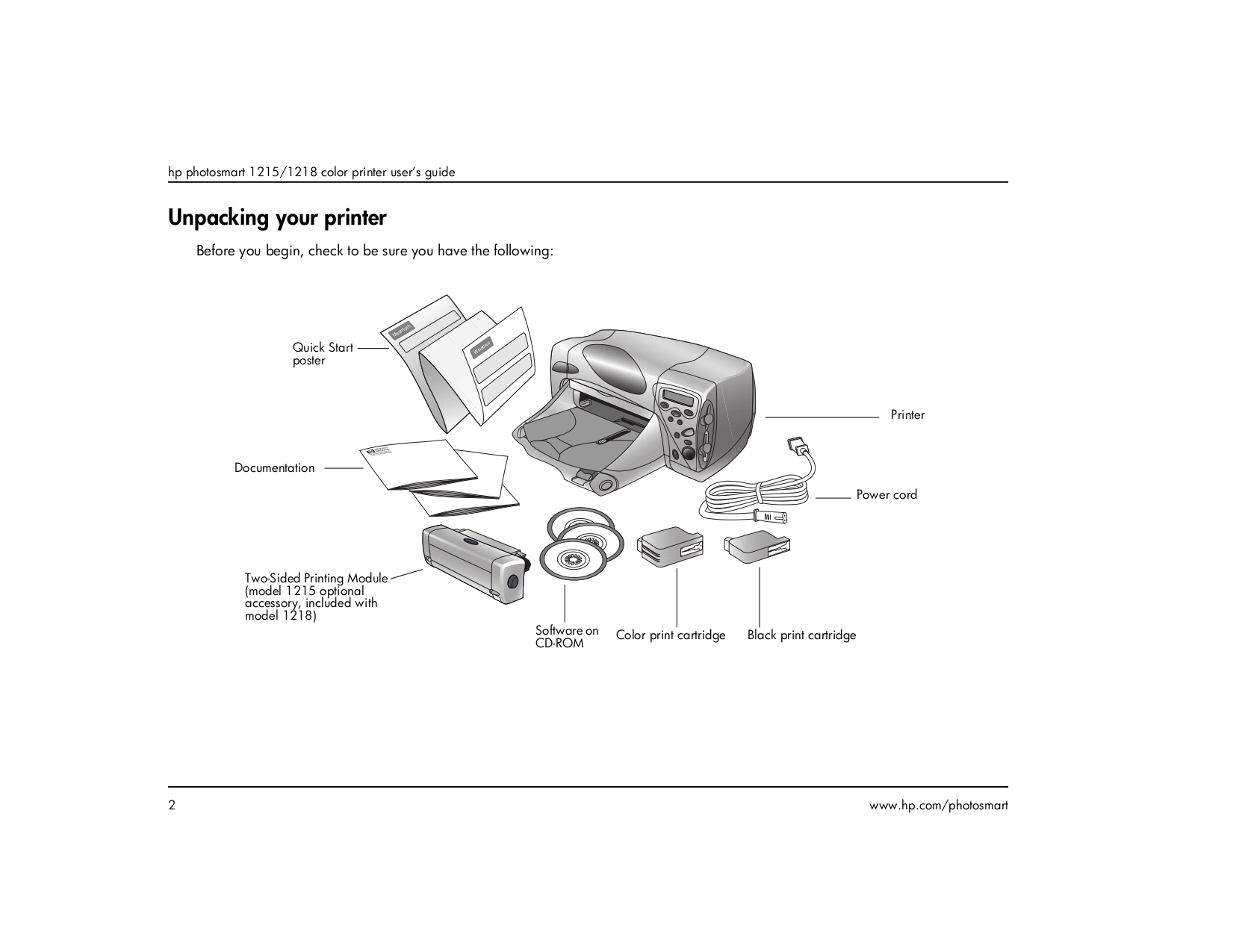 PDF manual for HP Printer Photosmart 375B