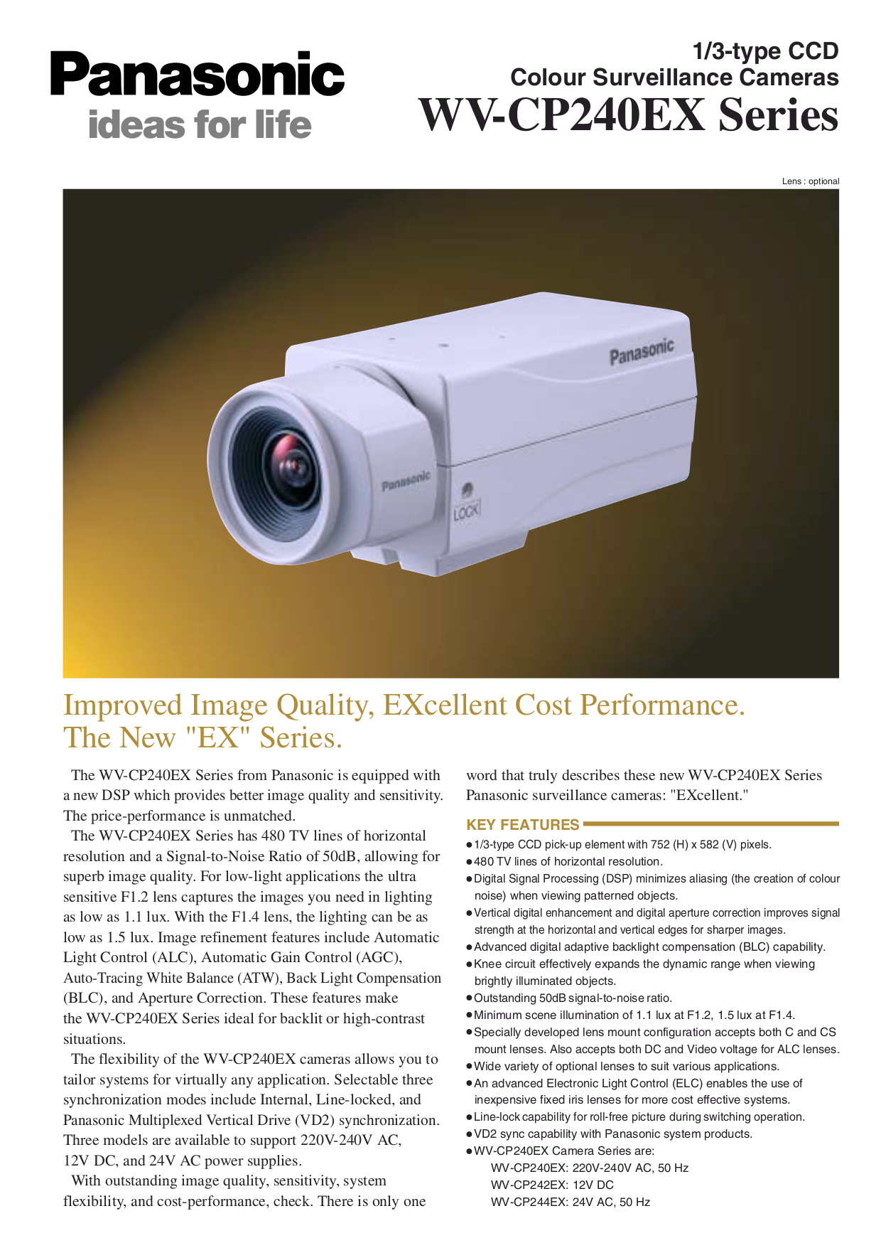 Download free pdf for Panasonic WVCP240EX Security Camera manual