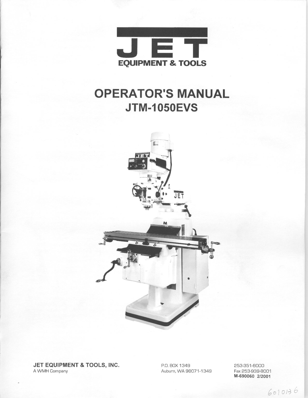 Download free pdf for Jet JTM1050 Turret Mill Other manual