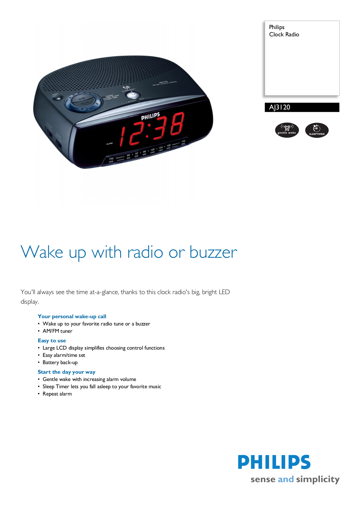 PDF manual for Philips Clock Radio AJ3120