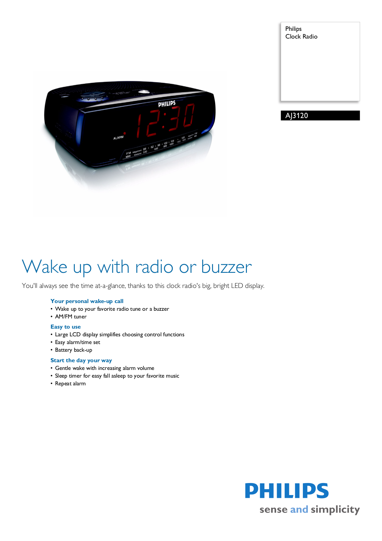 PDF manual for Philips Clock Radio AJ3120