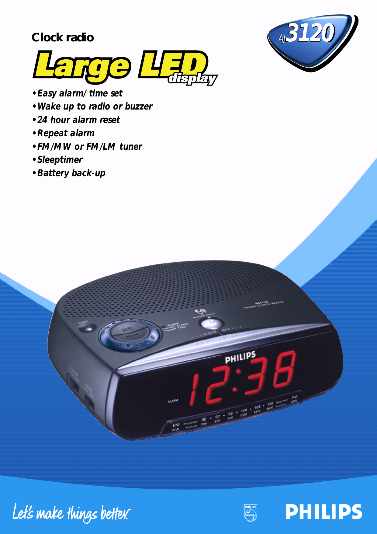 PDF manual for Philips Clock Radio AJ3120