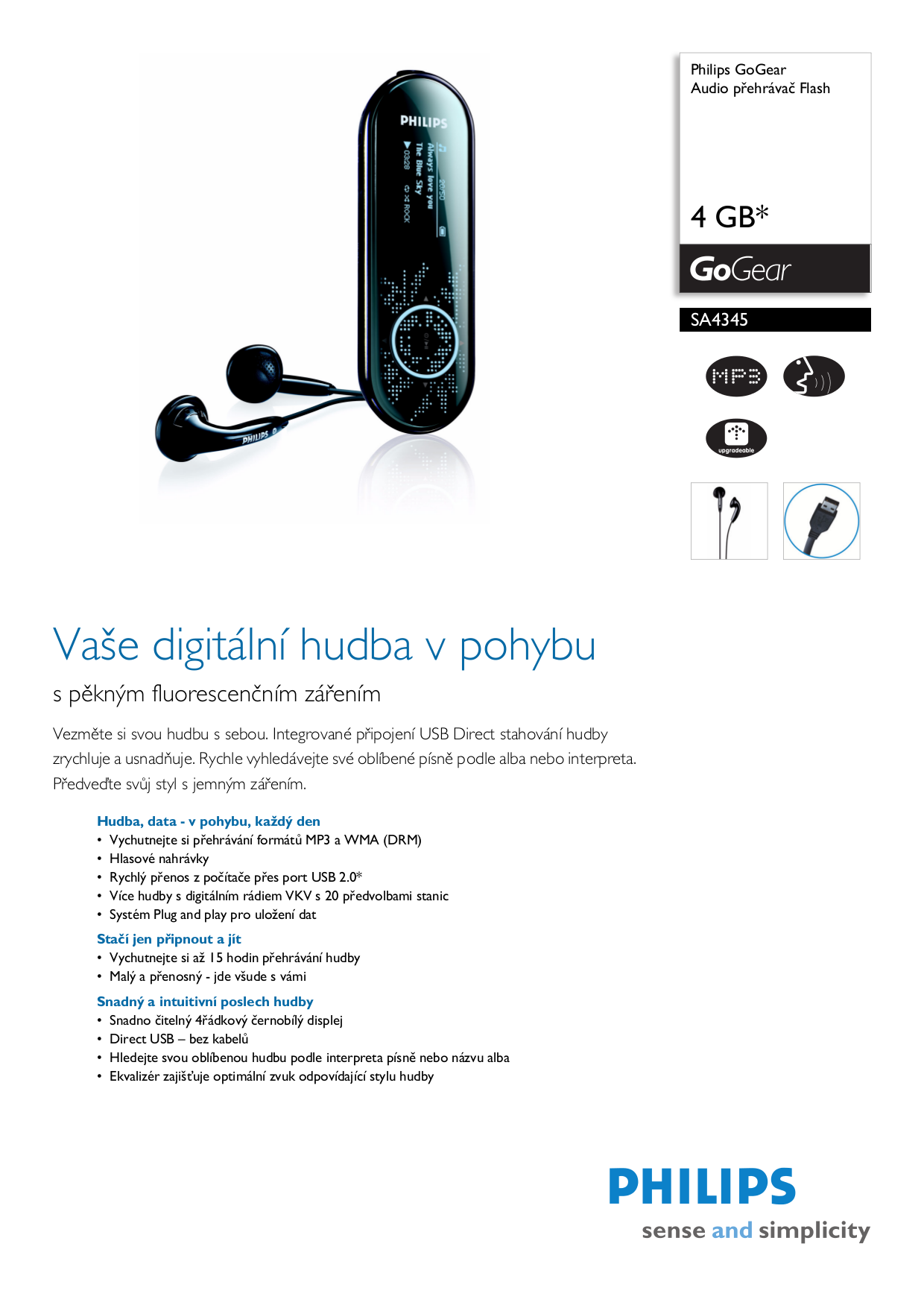 Download free pdf for Philips GoGear SA4345 MP3 Player manual