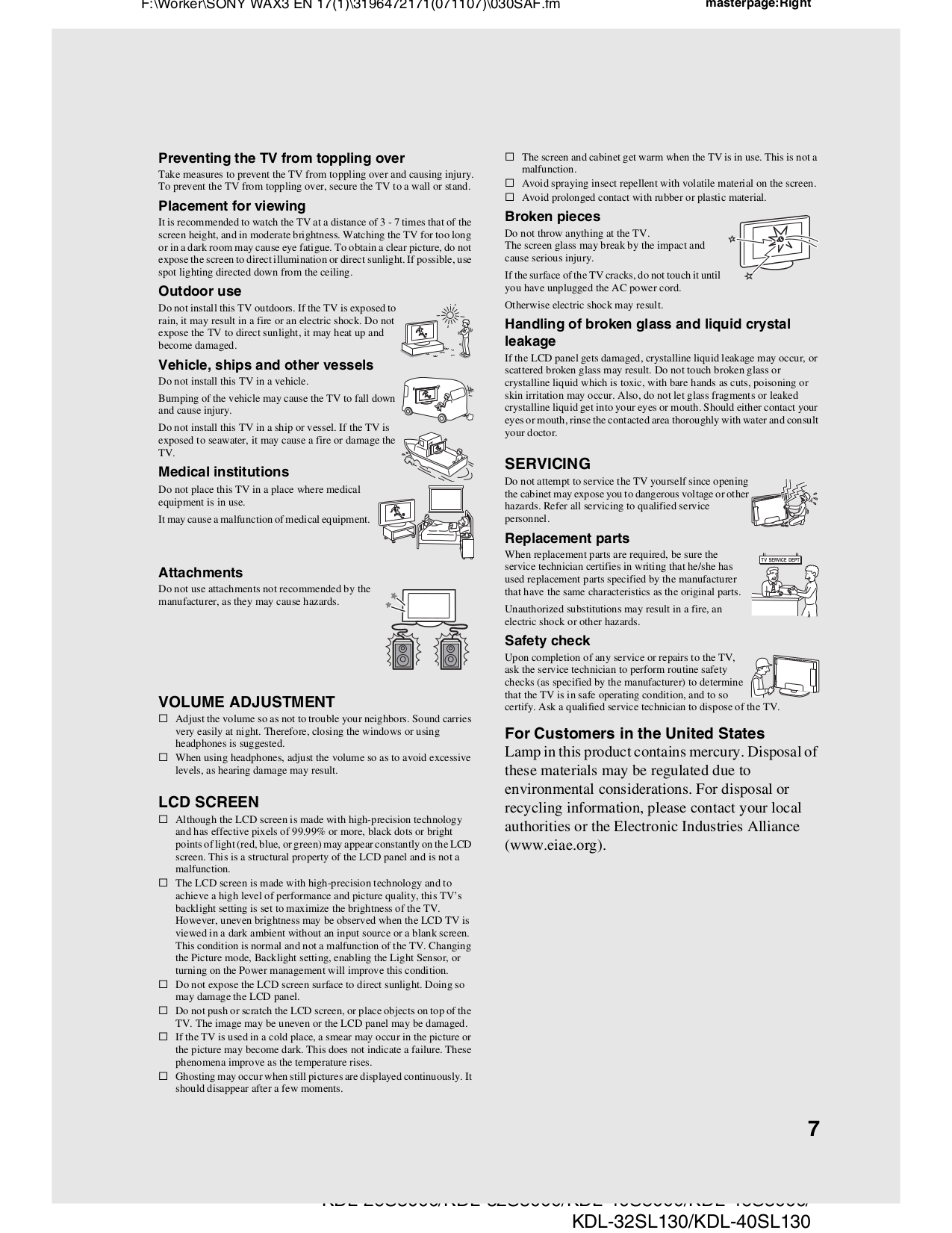 PDF manual for Sony TV BRAVIA KDL32S3000 PDF manual for Sony TV BRAVIA KDL32S3000