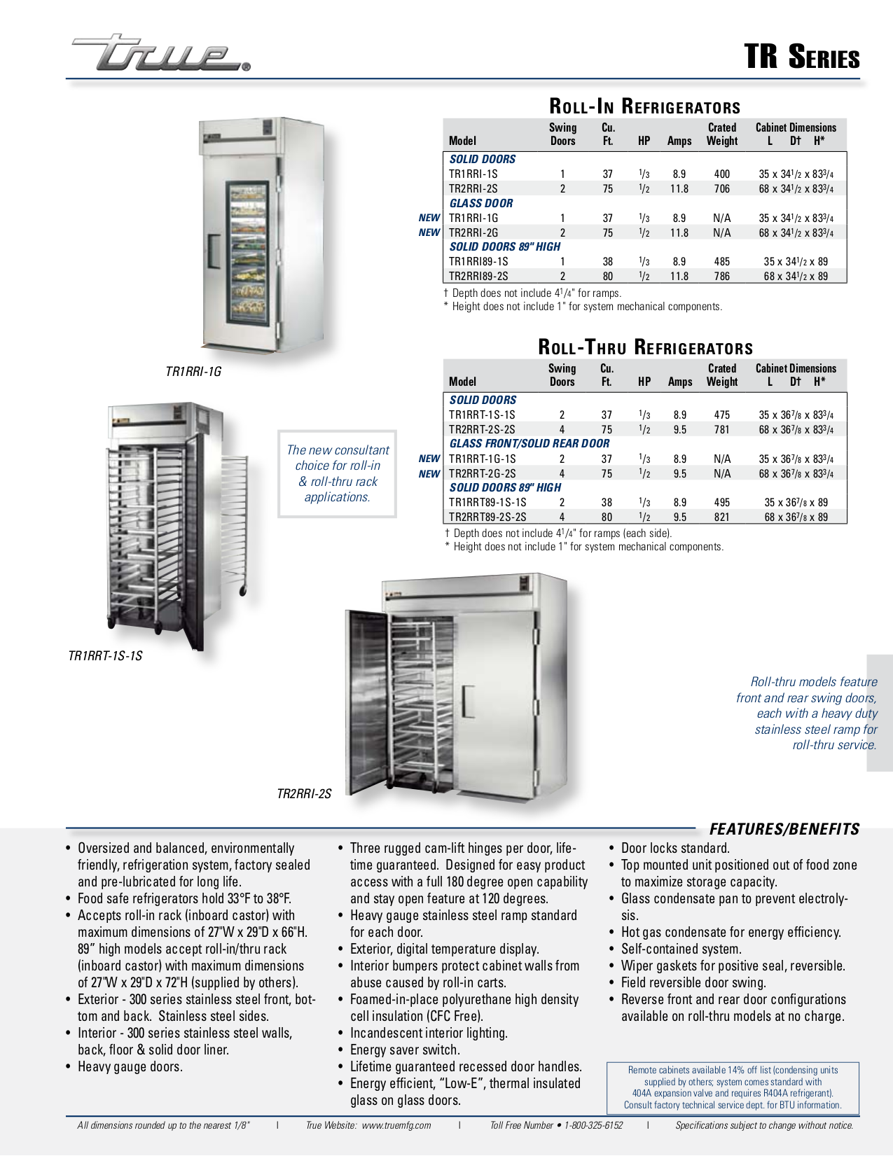 pdf for True Refrigerator TR2RRI-2G manual