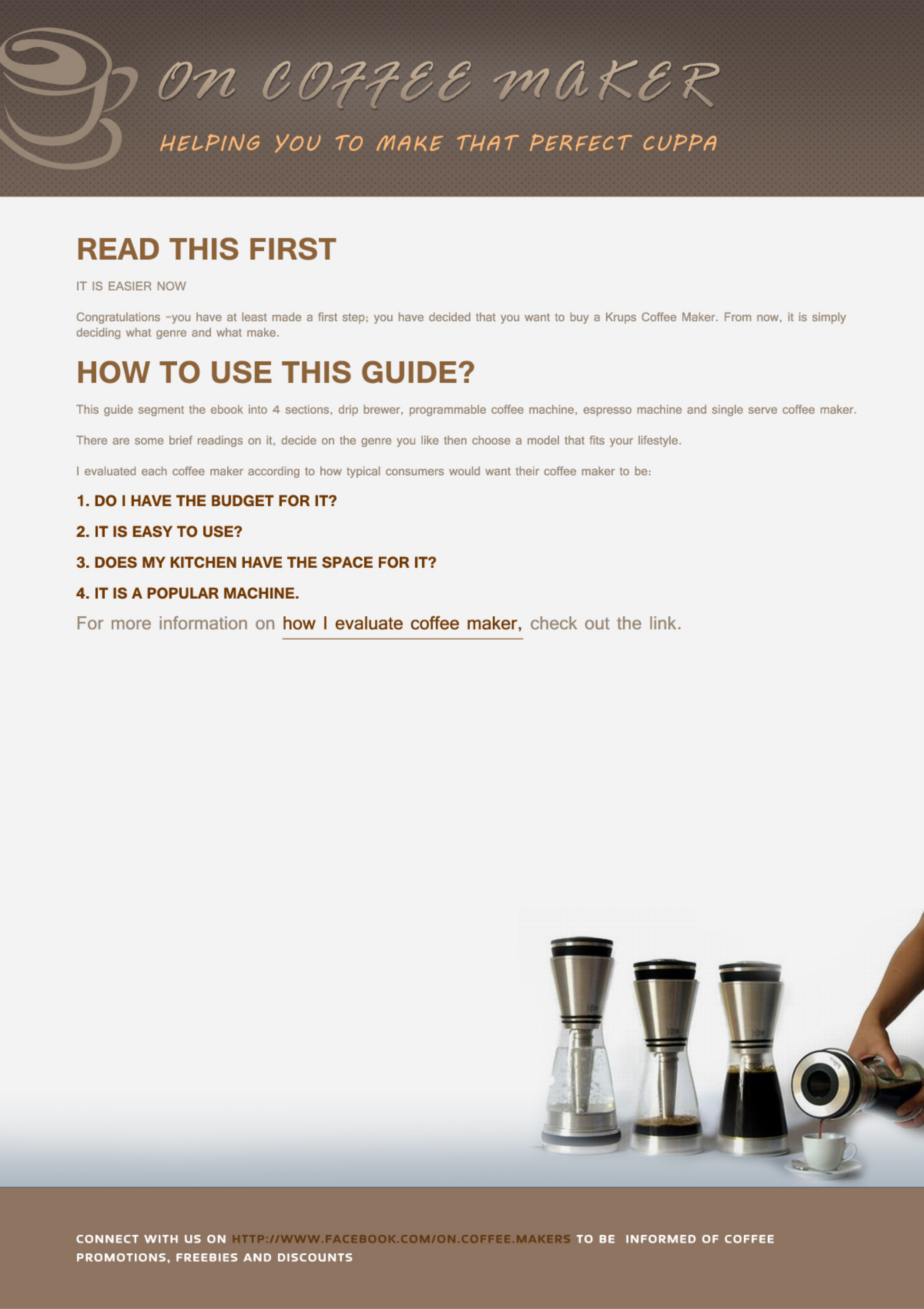 PDF manual for Krups Coffee Maker FME2