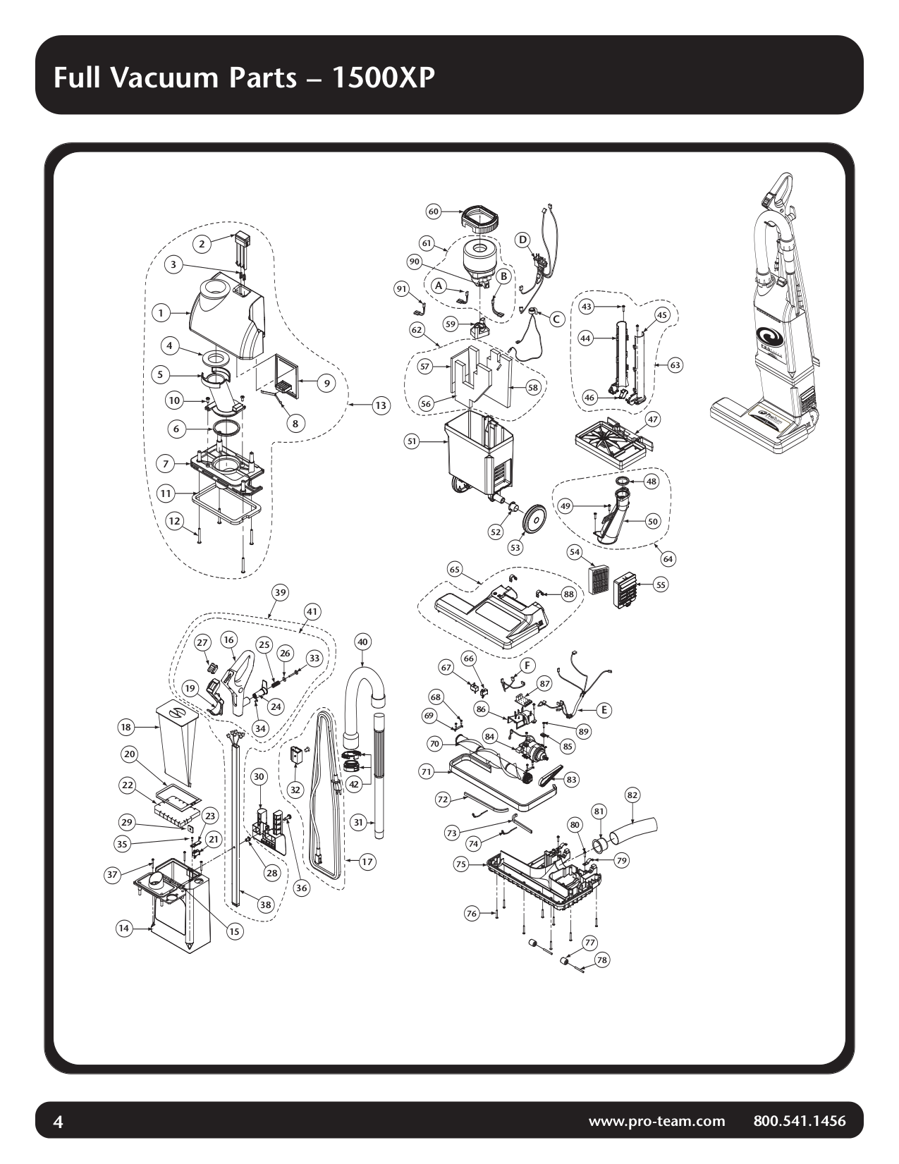 PDF manual for ProTeam Vacuum ProForce 1500XP