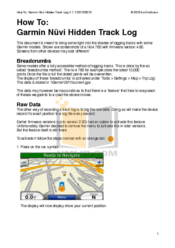 Download free pdf for Garmin Nuvi 265W GPS manual
