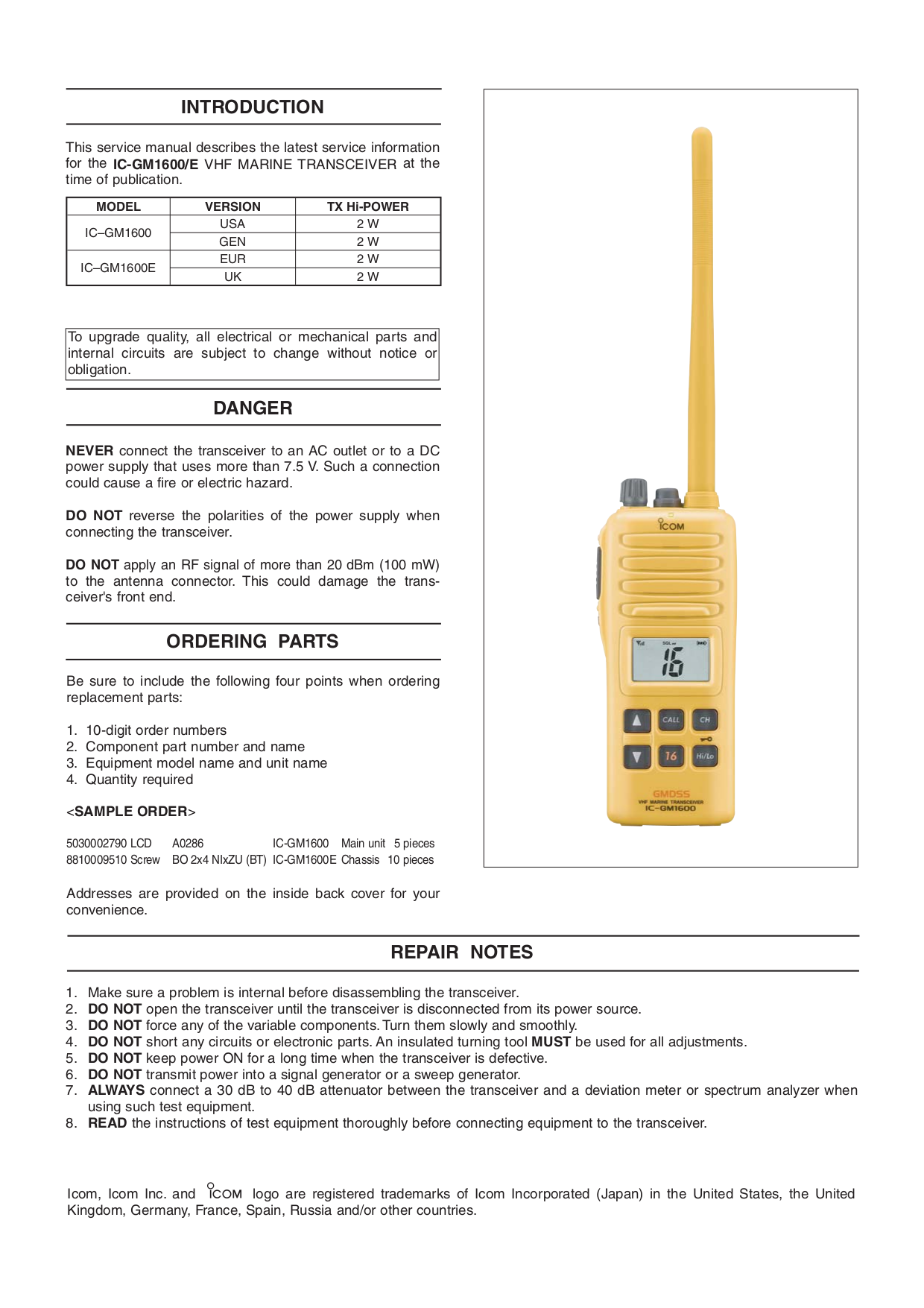 PDF manual for 2way Radio ICF3GT
