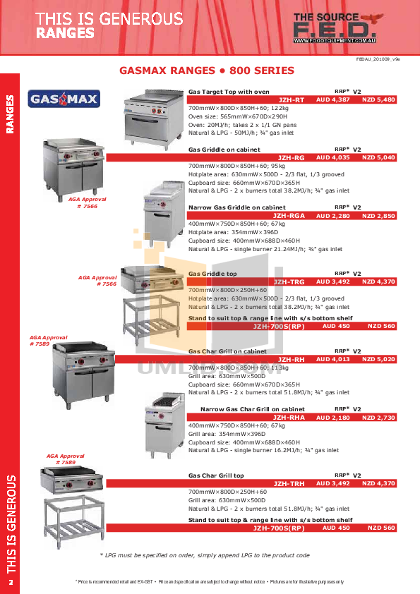 PDF manual for Doyon Oven FC2G